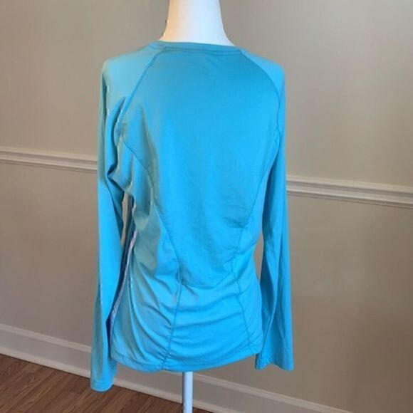 NWOT. ADIDAS V-Neck Long Sleeve Aqua Blue - Picture 2 of 9